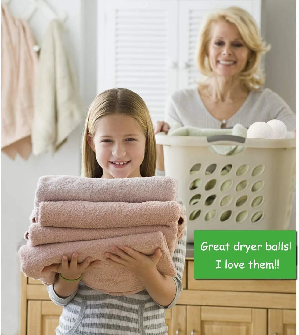 Wool Dryer Balls, 100% New Zealand Wool, 4 Pack XL Organic Dryer Balls Reusable, Reduces Wrinkles