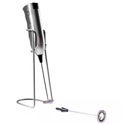 Deluxe Stainless Steel Handheld Milk Frother with Stand and Frothing Pitcher